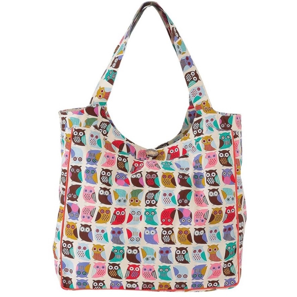 Kitsch ‘N Glam “Cahoots” Owl Print Fabric Tote Bag